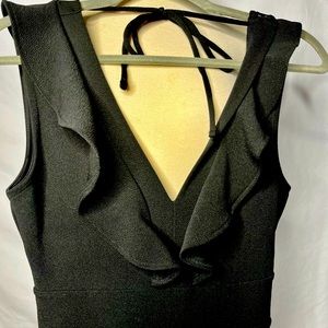 Fabulous Black pant Romper vnec front & back with wide leg Large